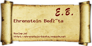 Ehrenstein Beáta névjegykártya